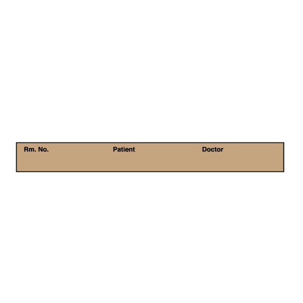 Printed Chart Tape - Rm No Patient Doctor 1/2" Tan w/Black